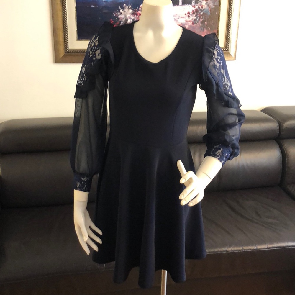 Dark blue cute dress